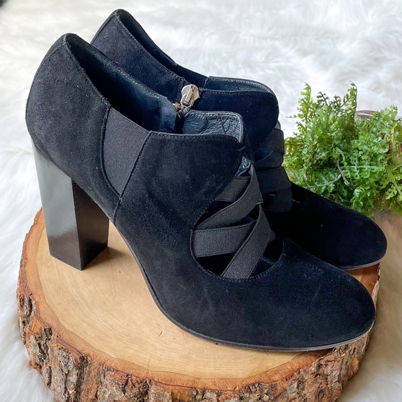 Donald J. Pliner Celia Black Suede Bootie High Heel Boots - Picture 3 of 9